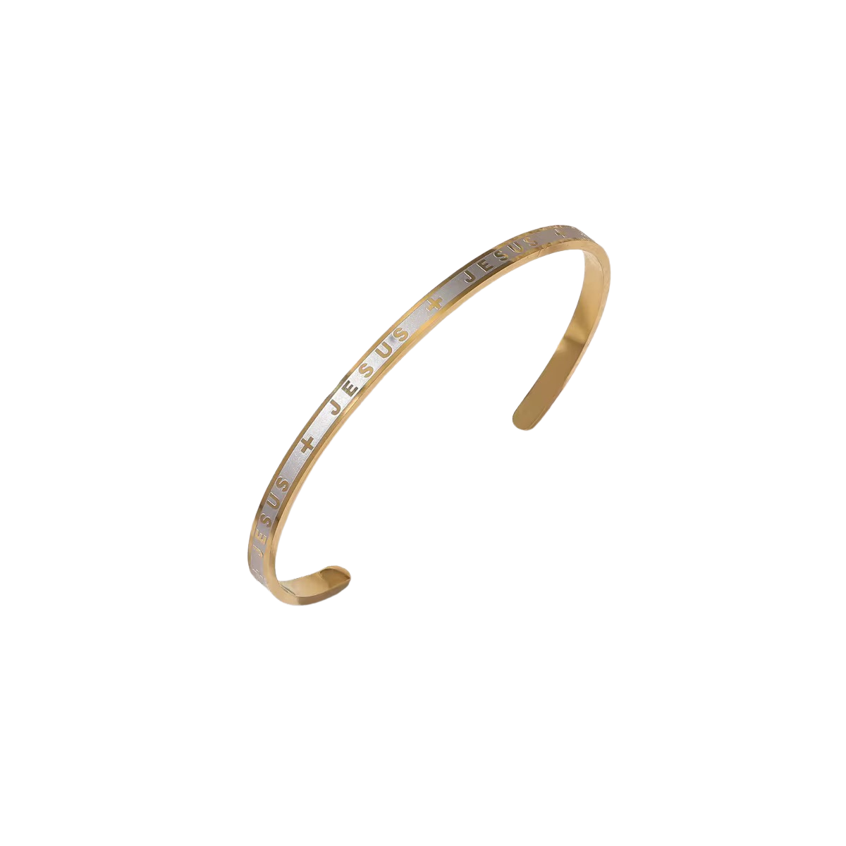 Jesus Cross bangle Gold plated cuff