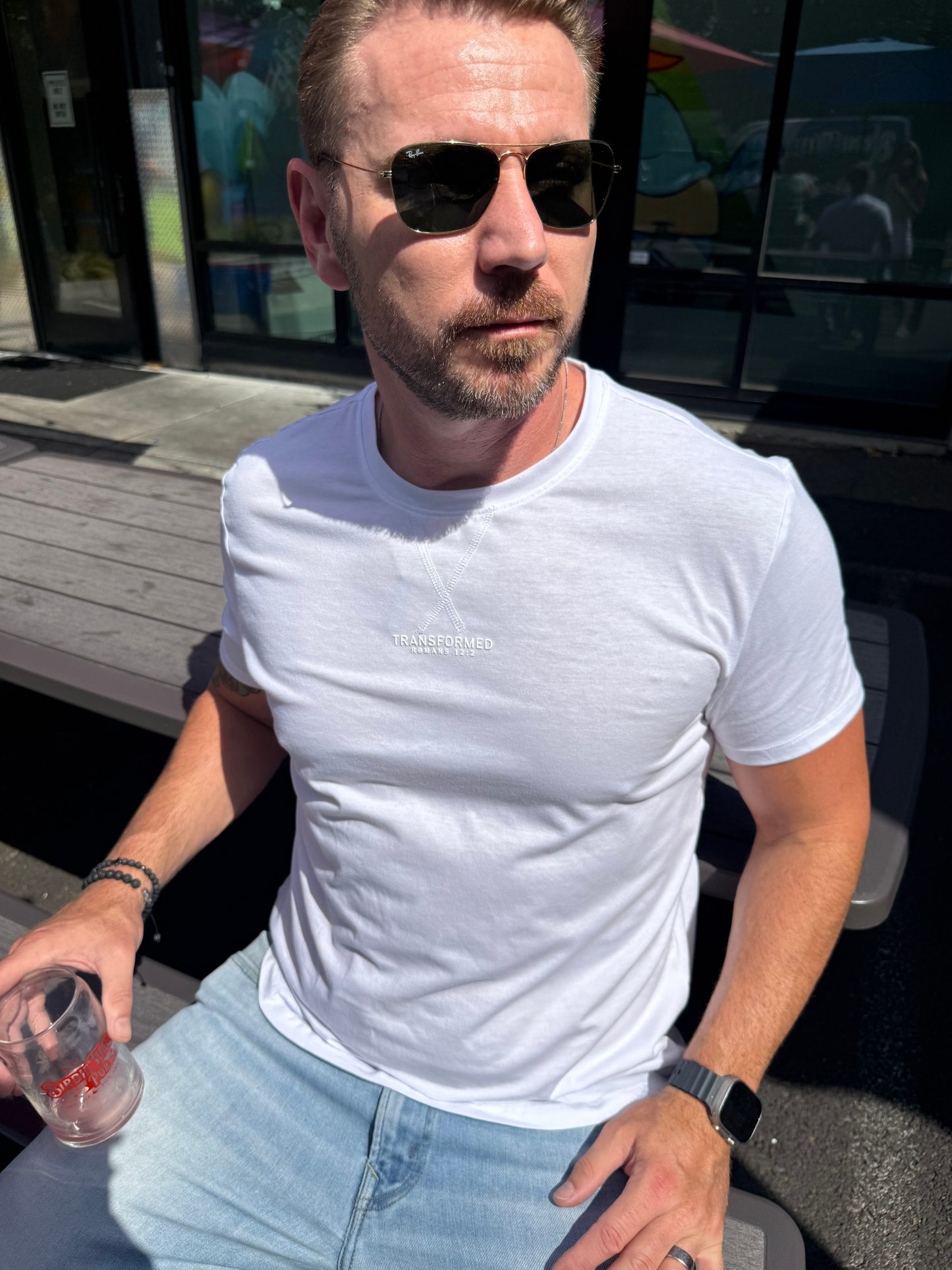 'Transformed' mens drop hem - t-shirt - faith shirt