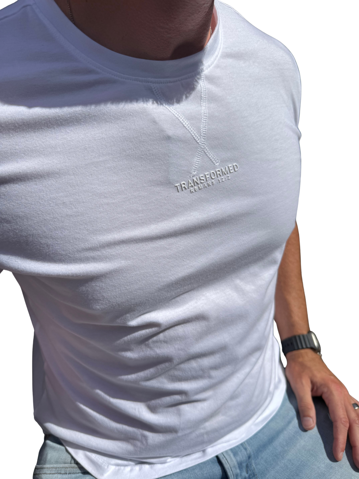 'Transformed' mens drop hem - t-shirt - faith shirt